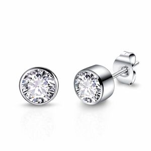 F136 Implant Grade Titanium Zircon Stud Earrings | Hypoallergenic